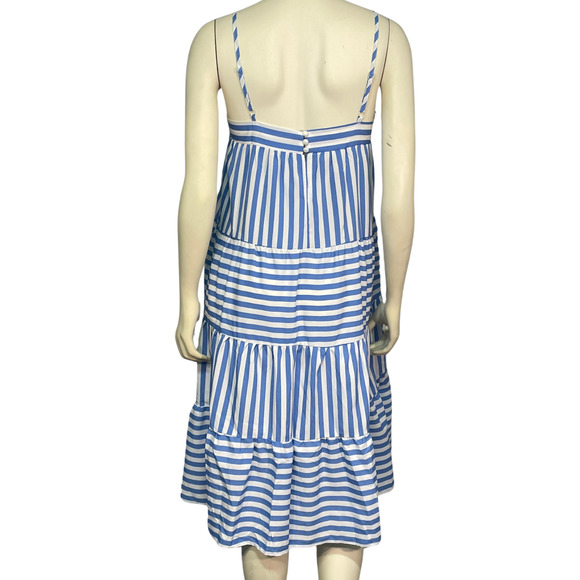 3-FOR-$30 Anna-Kaci Sz S Striped Babydoll Sun Dress Tiered Skirt Ruffle Blue New - Picture 4 of 12